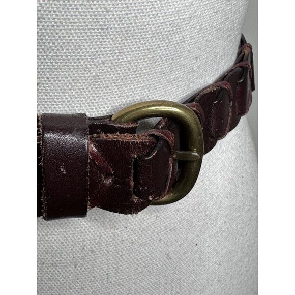 Vintage Express Jeans Women's Italian Leather Belt Brown Size Small 33” - Picture 3 of 8